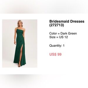 Dark green bridesmaid dress